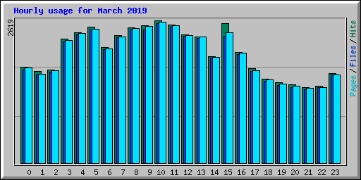 Hourly usage for March 2019