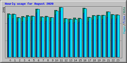 Hourly usage for August 2020